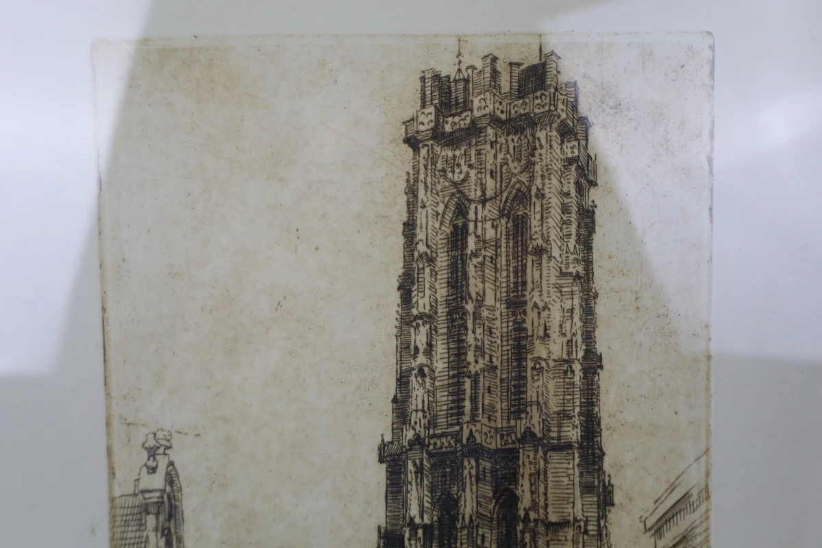 Genummerde ets “Katelijnestraat Mechelen” - Rom. Malfliet - foto 6