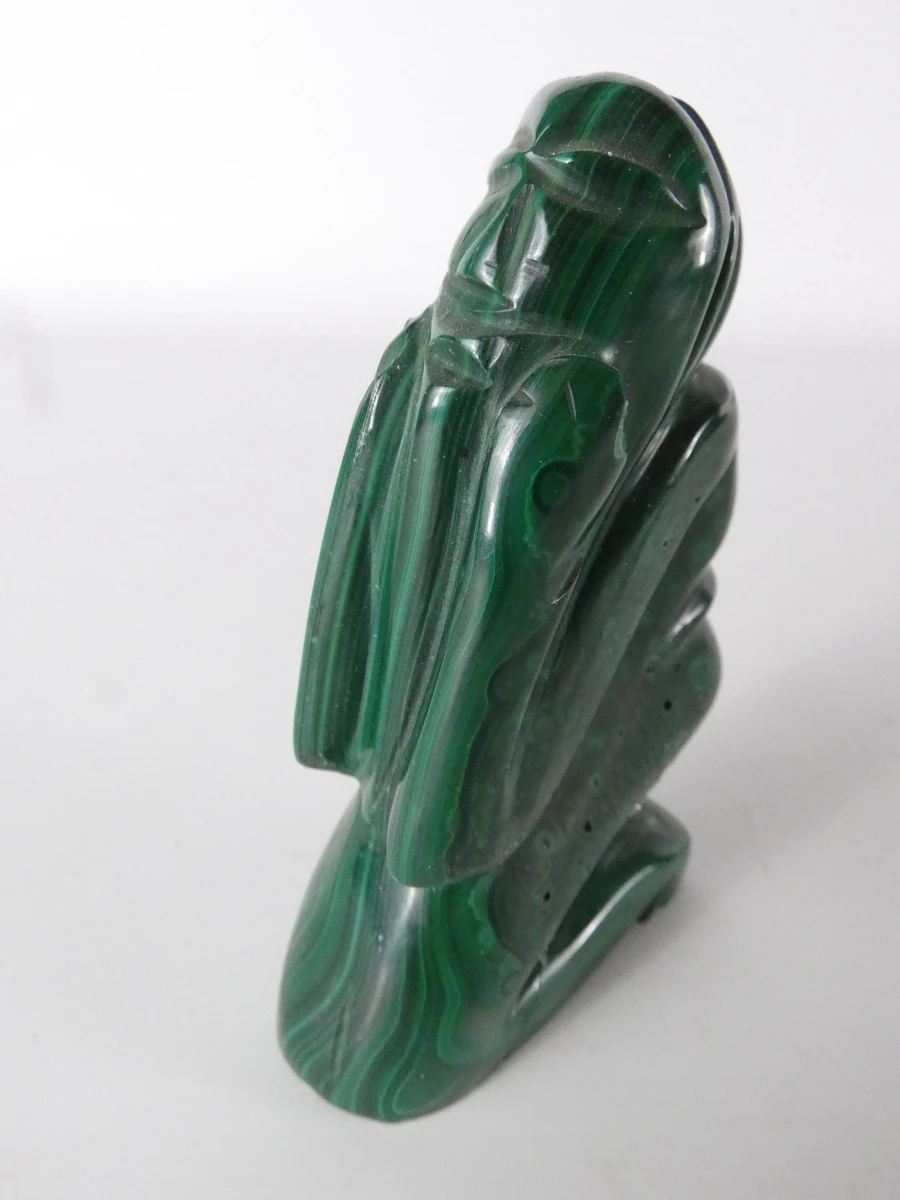 Set decoratieve malachiet schalen en beeldje - foto 3