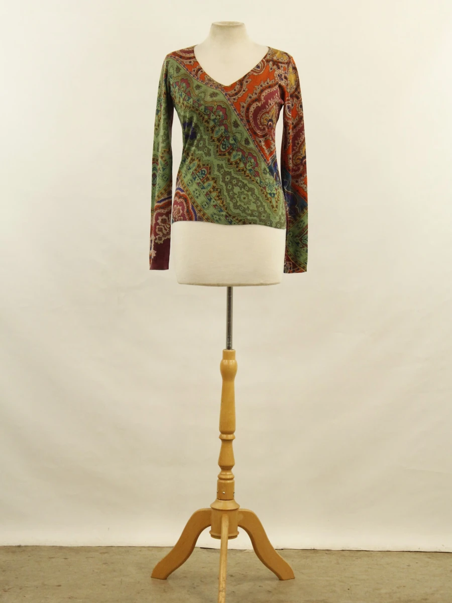 ETRO Milano - luxe fijn gebreide paisley trui - multicolor - maat 38 - foto 2