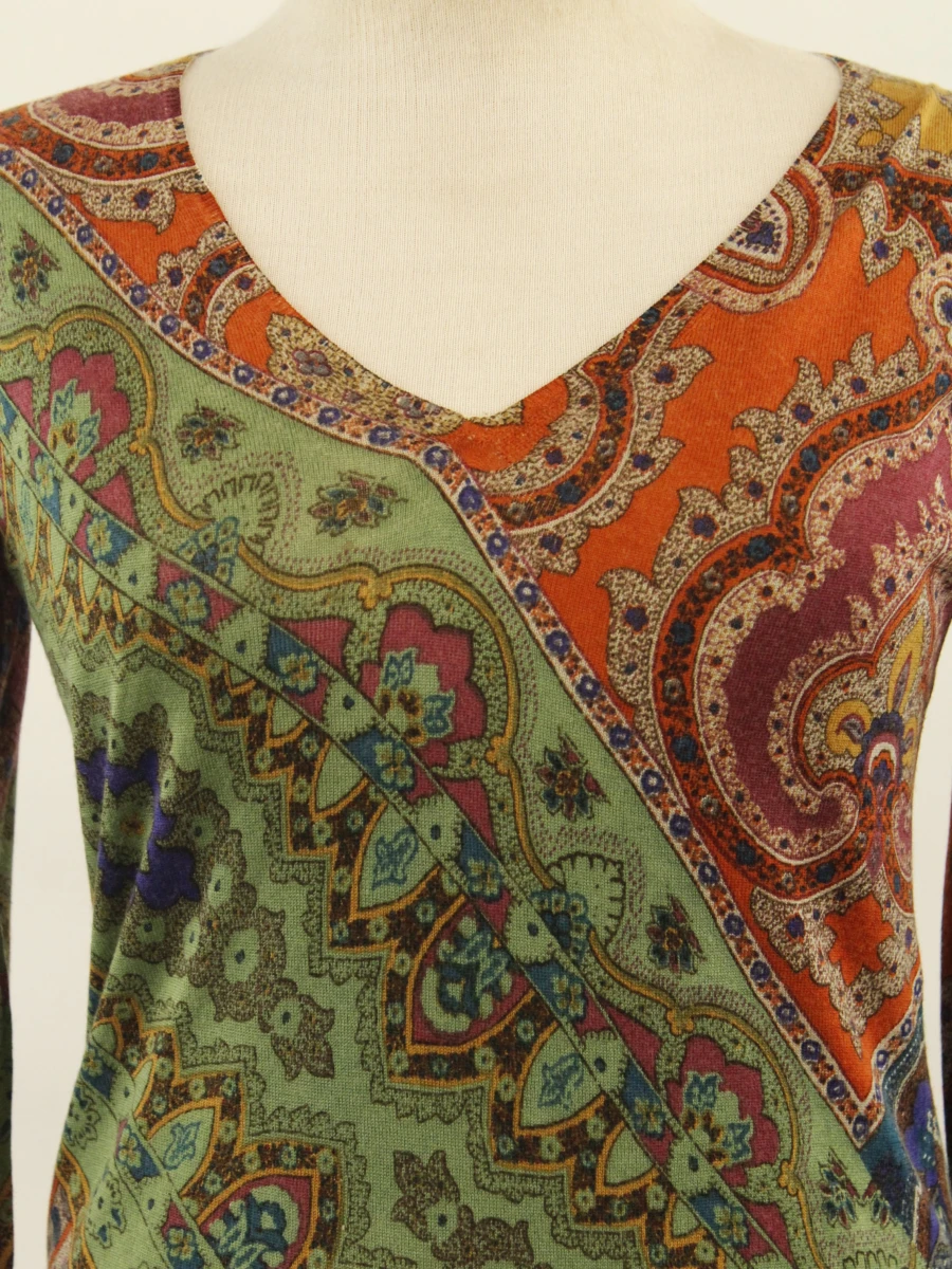 ETRO Milano - luxe fijn gebreide paisley trui - multicolor - maat 38 - foto 3