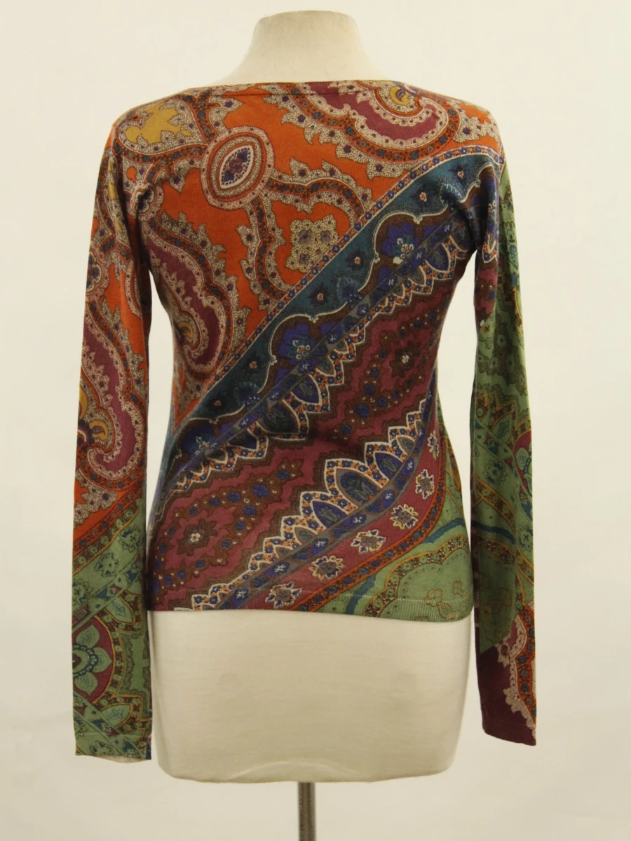 ETRO Milano - luxe fijn gebreide paisley trui - multicolor - maat 38 - foto 7