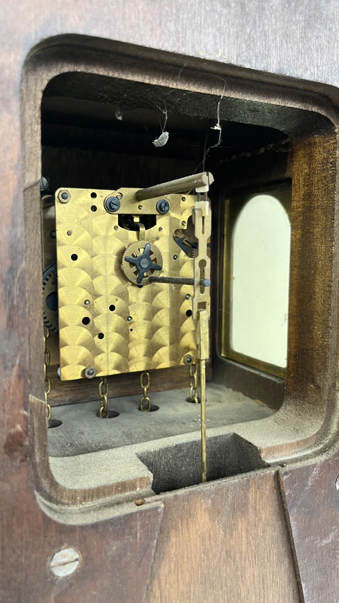 Zaanse wandklok Warmink Wuba mechanisch met Atlasfiguur en ruiterslinger - foto 12