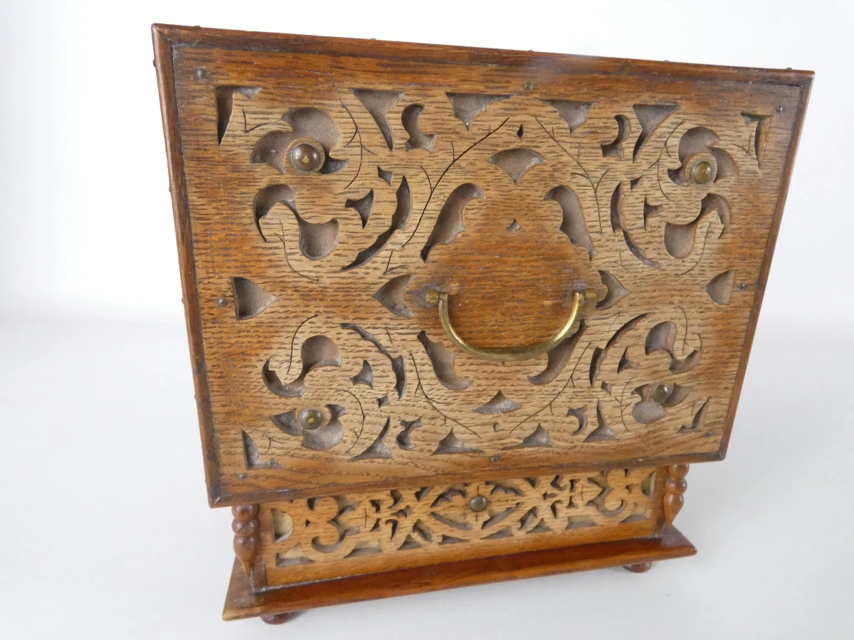 Set van 3 Handgemaakte decoratieve houten sieradenkistjes - foto 4