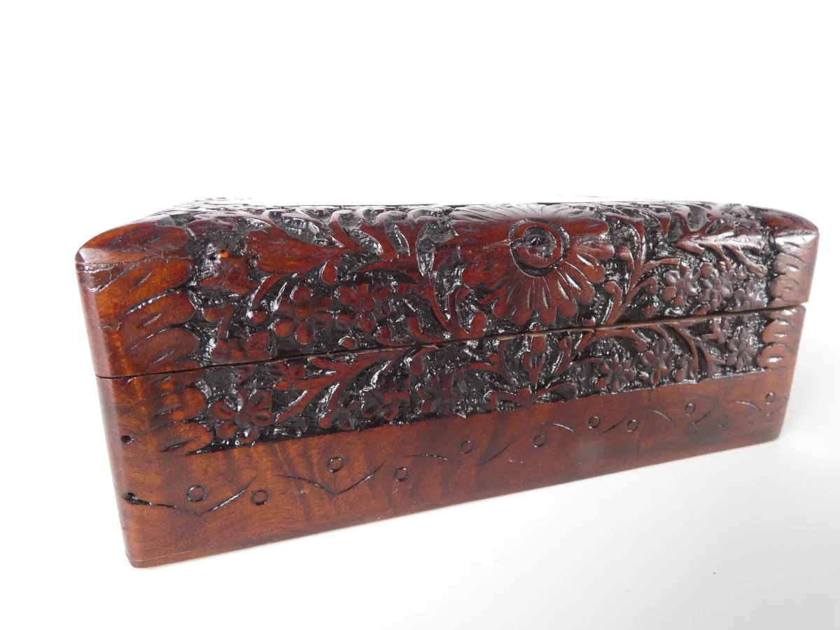 Set van 3 Handgemaakte decoratieve houten sieradenkistjes - foto 8