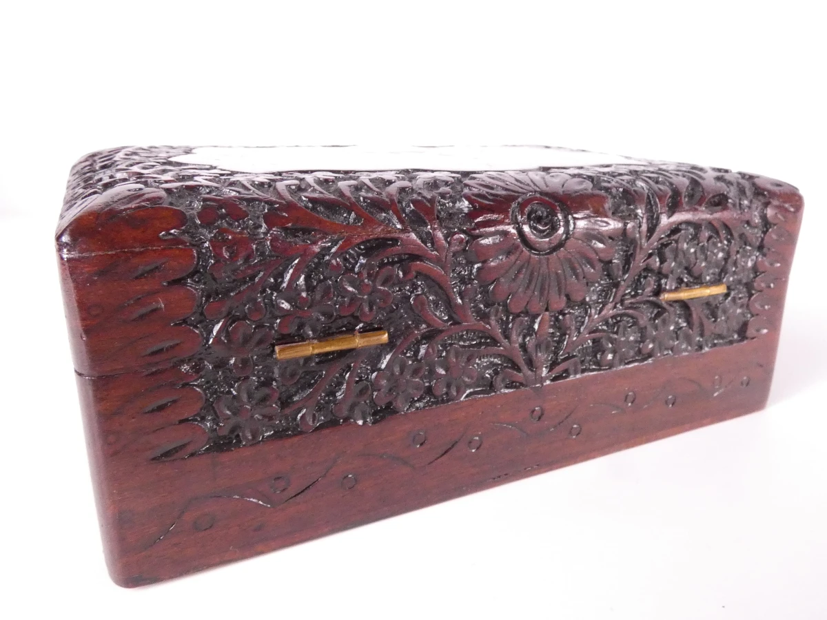 Set van 3 Handgemaakte decoratieve houten sieradenkistjes - foto 10