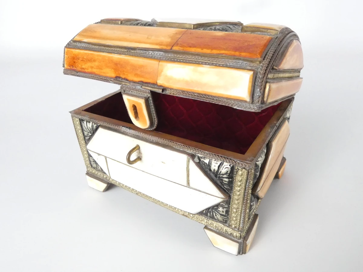 Set van 3 Handgemaakte decoratieve houten sieradenkistjes - foto 12