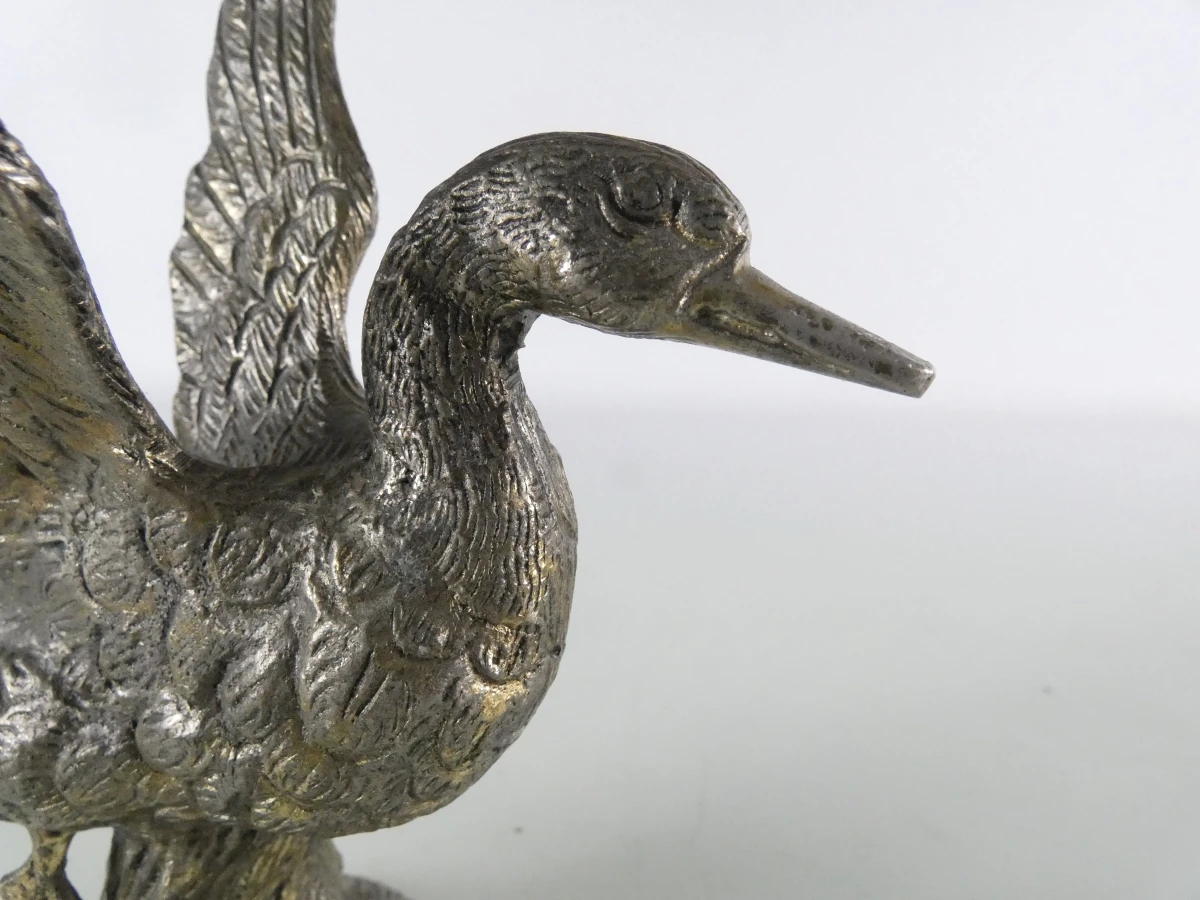 Set van 6 metalen vogelbeeldjes – 2 eenden en 2 fazantenkoppels - foto 11