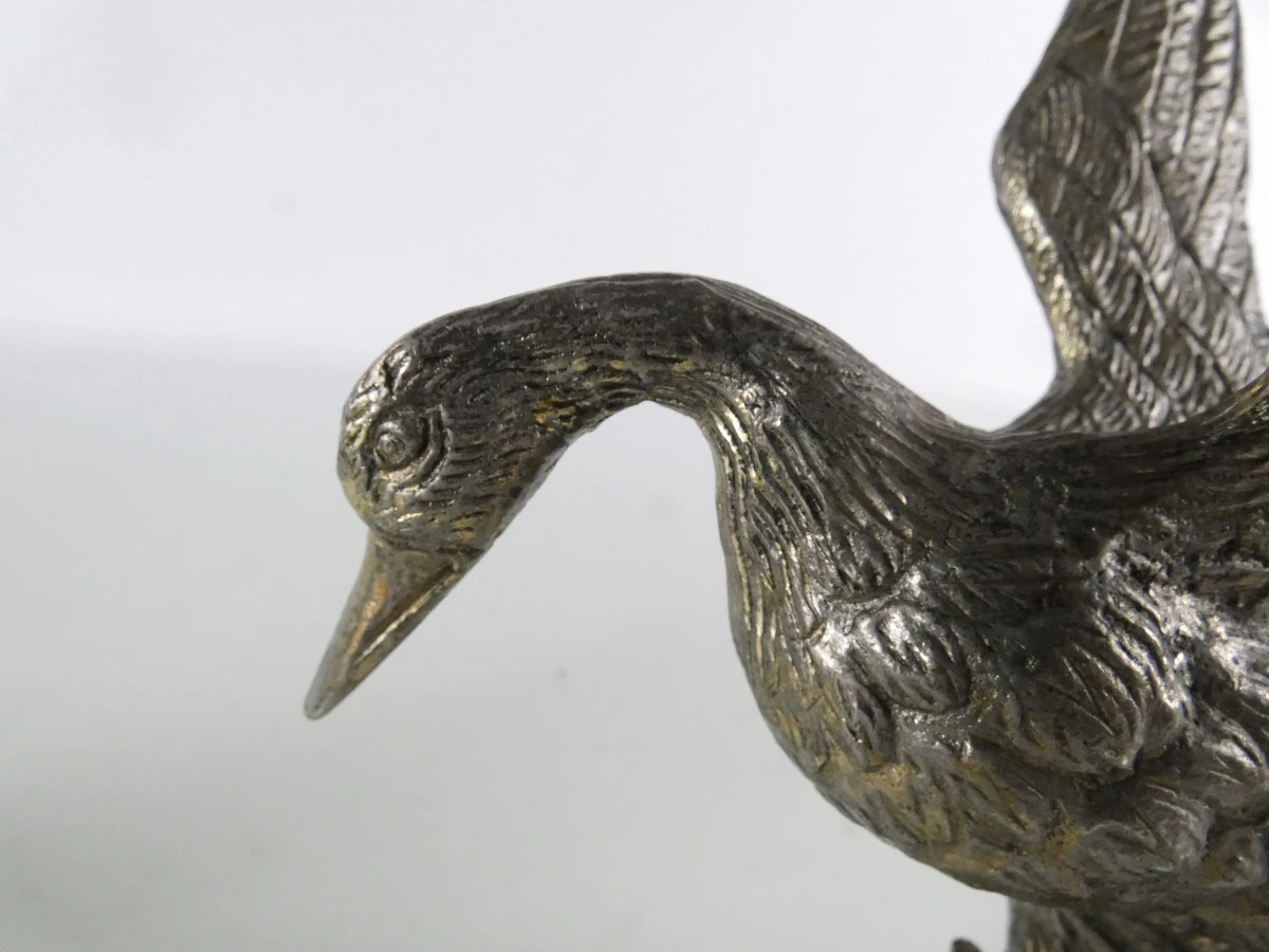 Set van 6 metalen vogelbeeldjes – 2 eenden en 2 fazantenkoppels - foto 12