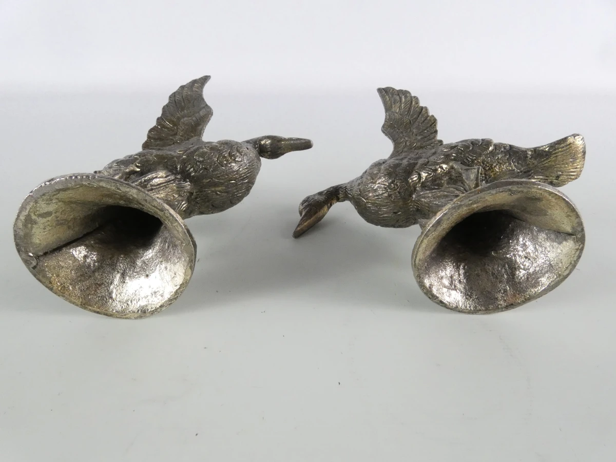 Set van 6 metalen vogelbeeldjes – 2 eenden en 2 fazantenkoppels - foto 13