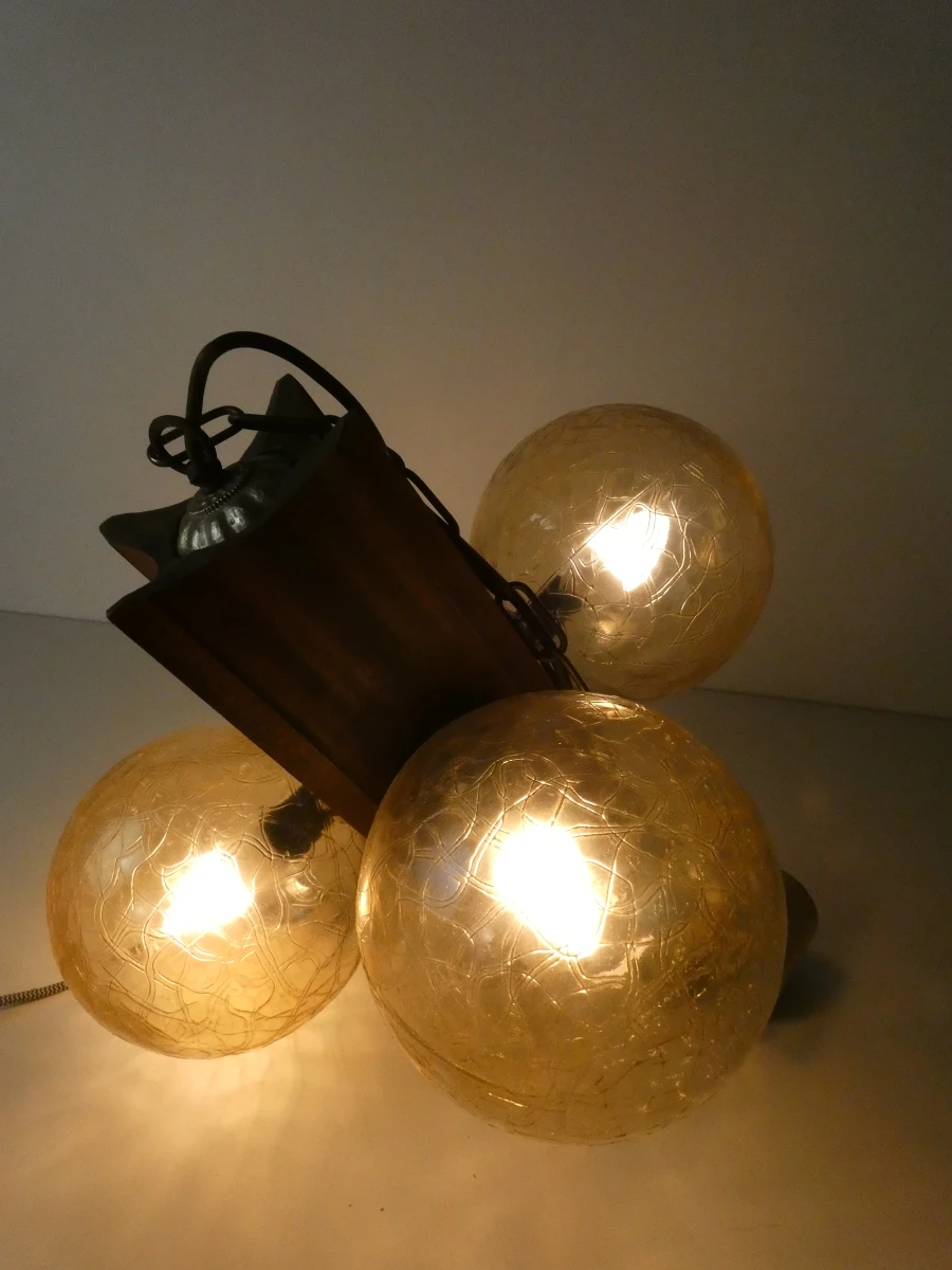 Vintage Jaren '70 Hanglamp / Kroonluchter met 4 Lichtpunten (Met Garantie!) - foto 2