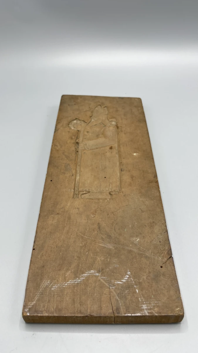 Speculaasplank Sinterklaas houtsnijwerk traditionele koekvorm wandpaneel - foto 2