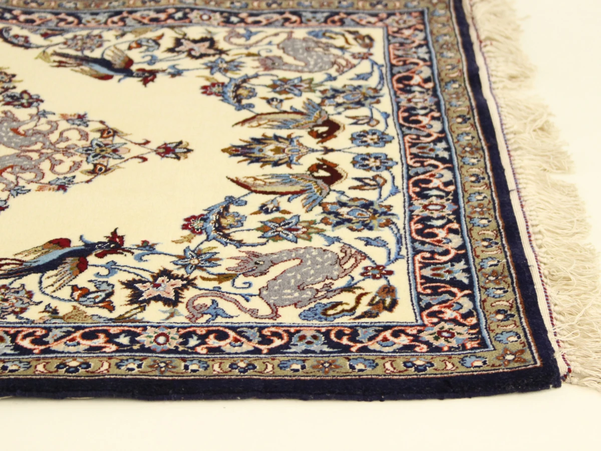 Perzisch Isfahan-tapijt uit Iran met Mythologische Fabeldieren - foto 4
