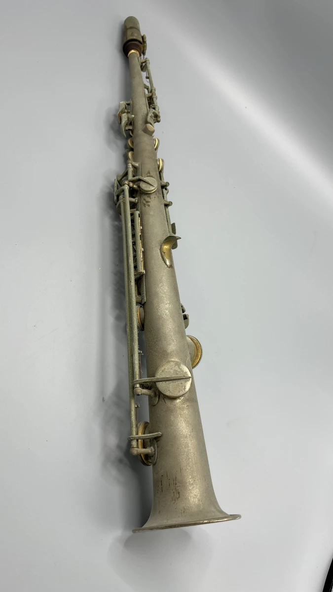 Sopraansaxofoon J.E. Prins Frères Borgerhout verzilverd vintage blaasinstrument 1930 - foto 5