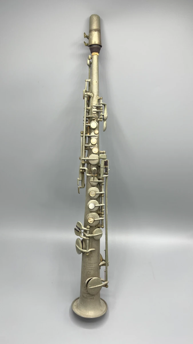 Sopraansaxofoon J.E. Prins Frères Borgerhout verzilverd vintage blaasinstrument 1930 - foto 2