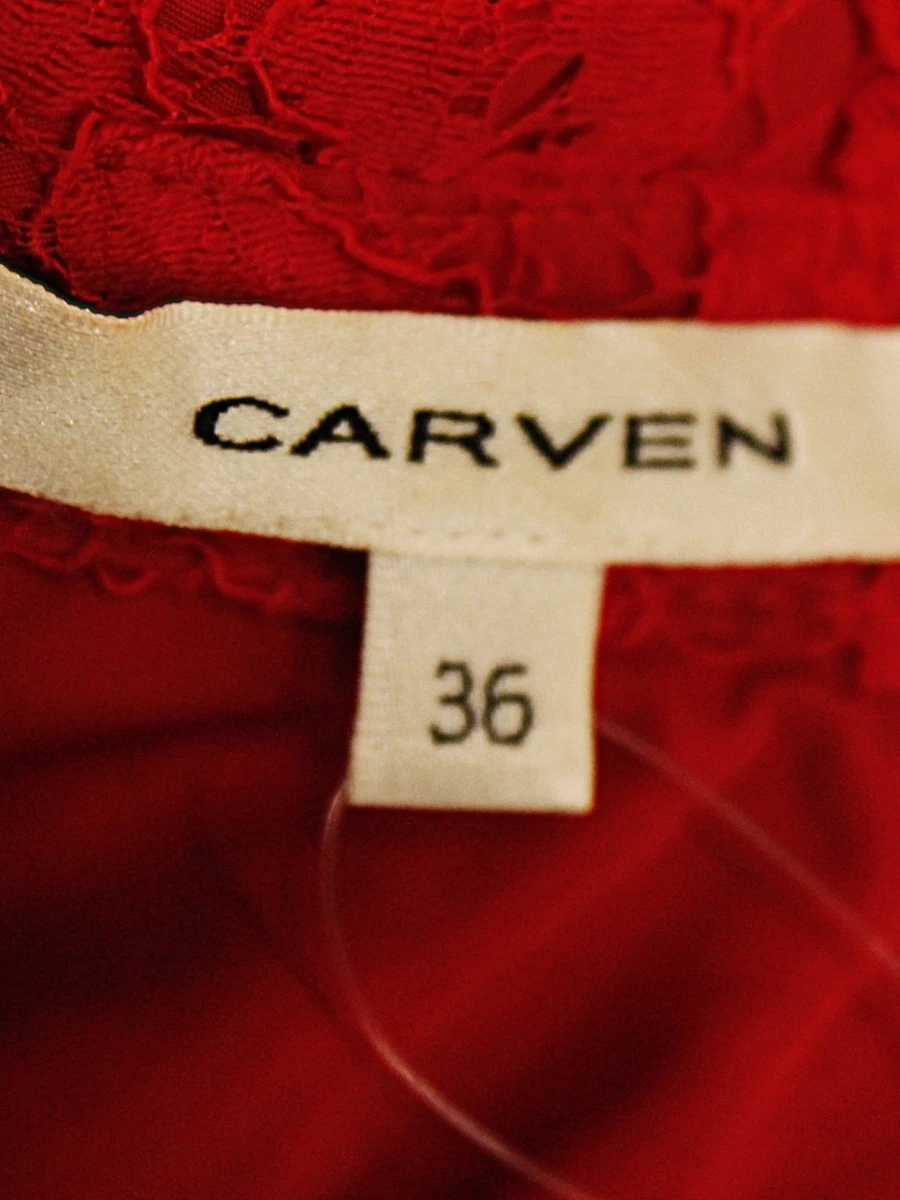 Carven rode kanten jurk met korte mouwen - maat 36 - foto 9