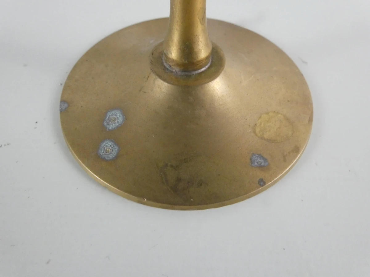 Set van 6 vintage verzilverde champagneflûtes met messing voet - foto 5
