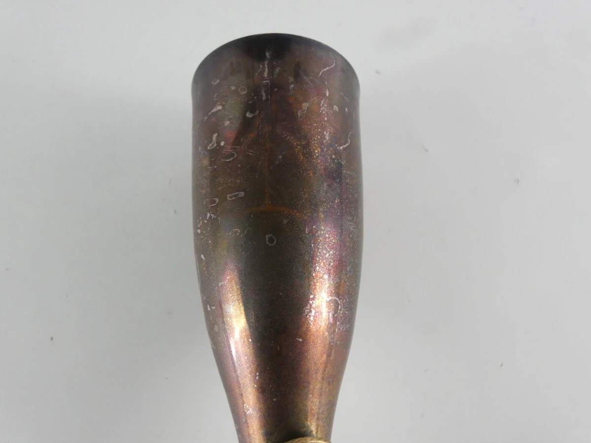 Set van 6 vintage verzilverde champagneflûtes met messing voet - foto 6