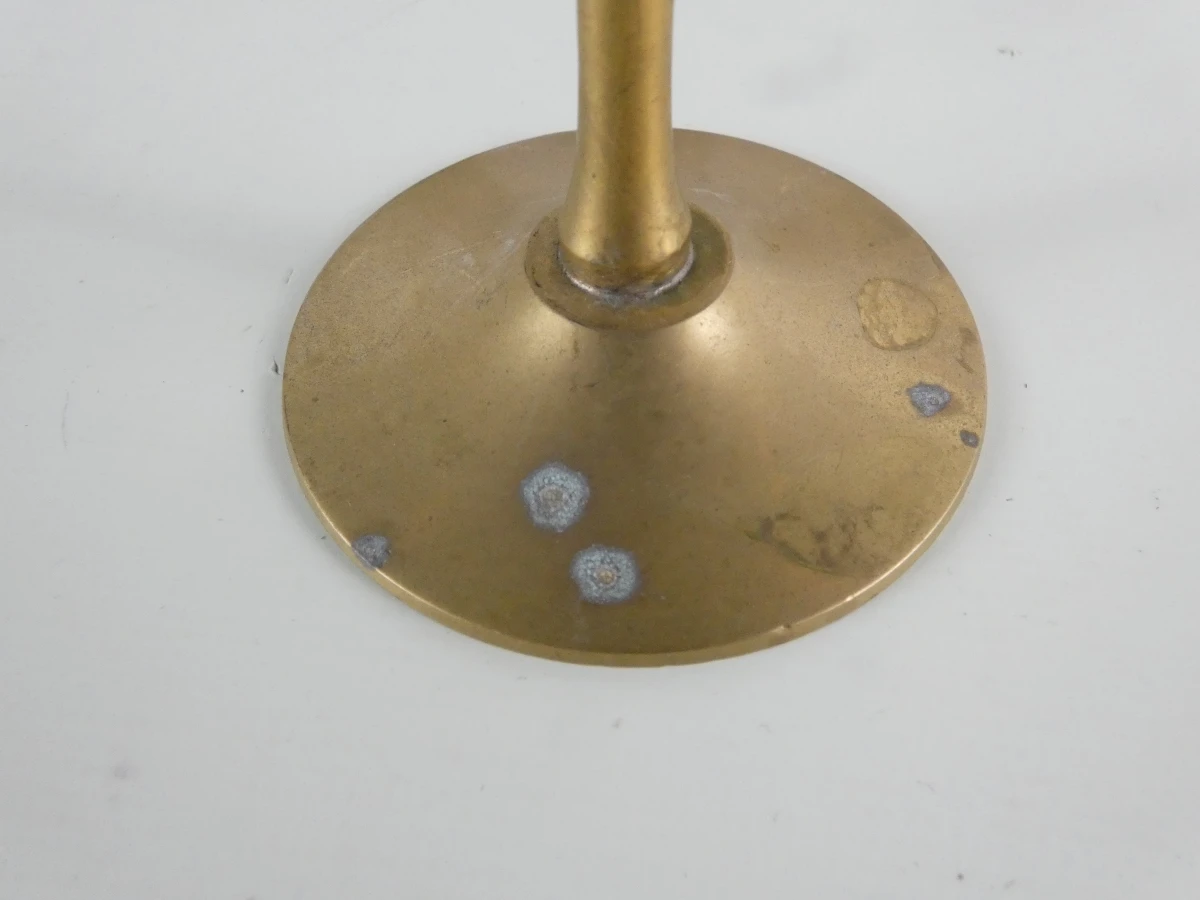 Set van 6 vintage verzilverde champagneflûtes met messing voet - foto 7