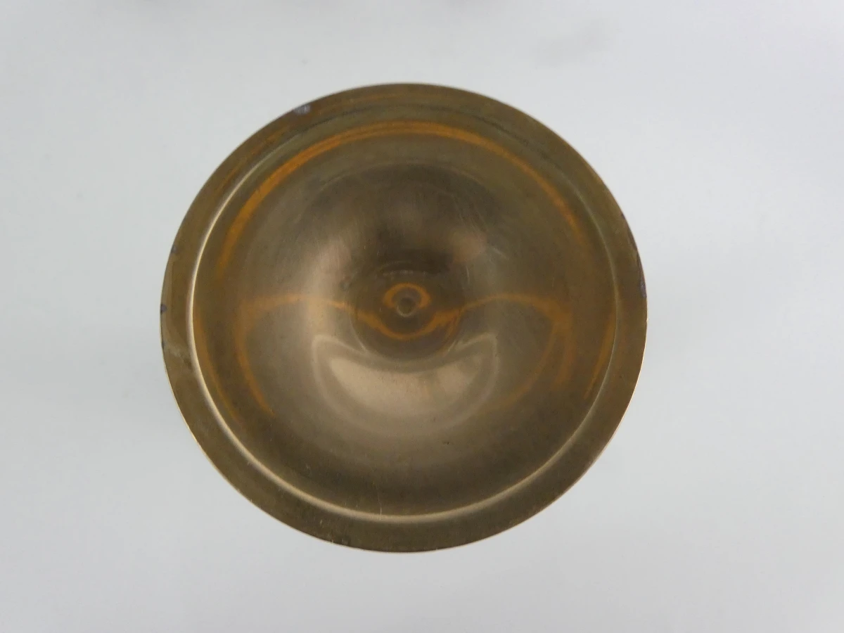 Set van 6 vintage verzilverde champagneflûtes met messing voet - foto 8
