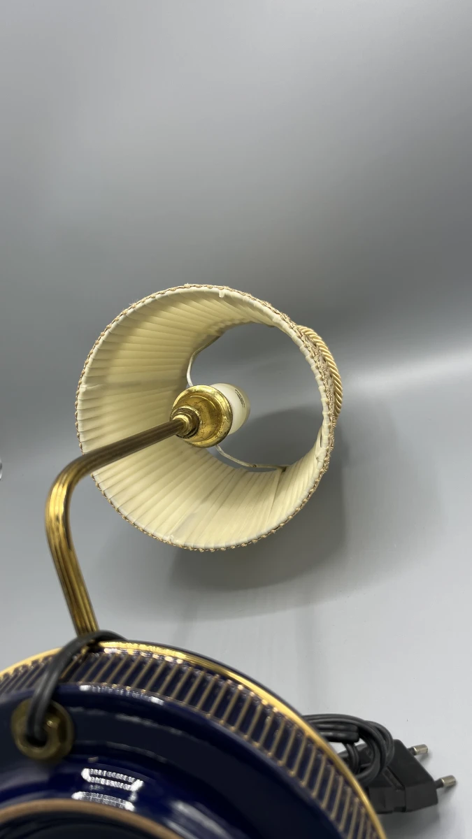 Tafellamp Fiorentine Italy rokerslamp neoklassiek met kobaltblauw en goud - foto 5