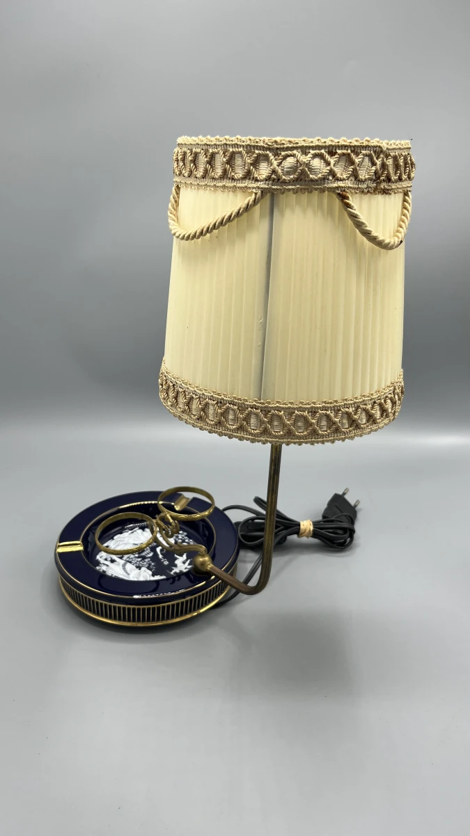 Tafellamp Fiorentine Italy rokerslamp neoklassiek met kobaltblauw en goud - foto 3