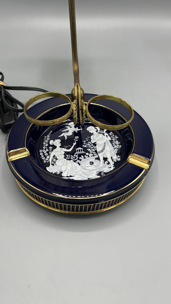 Tafellamp Fiorentine Italy rokerslamp neoklassiek met kobaltblauw en goud - foto 2