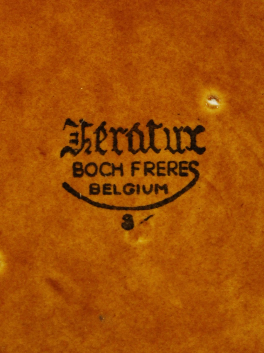 Keralux Boch Fréres Set van 5 vintage keramische fondue borden - foto 4