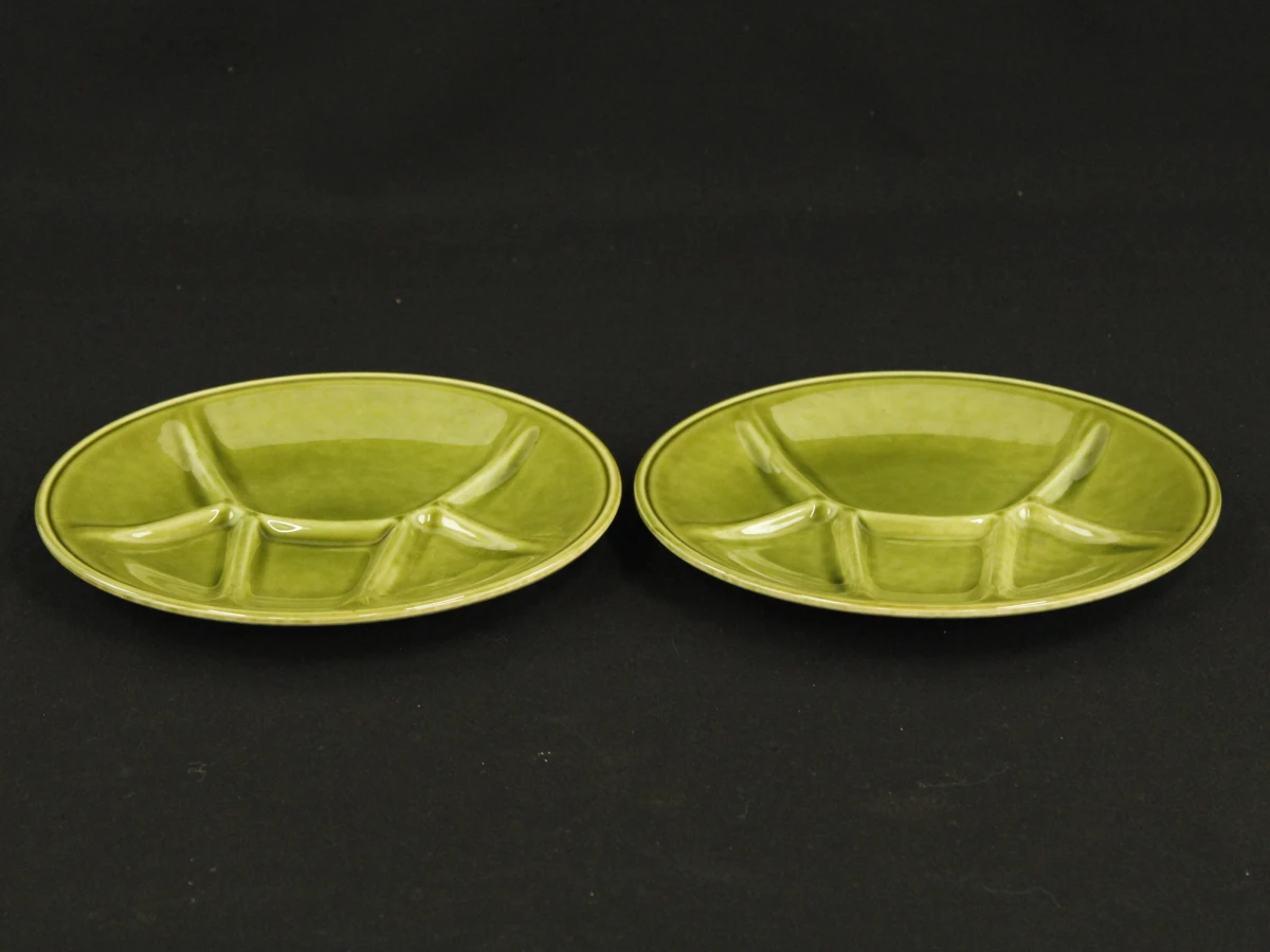 Keralux Boch Fréres Set van 5 vintage keramische fondue borden - foto 5