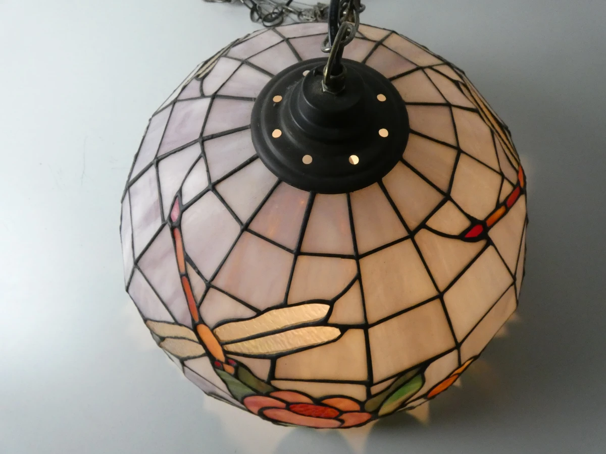 Grote Tiffany-stijl Hanglamp – Lucide Belgisch Design – Ø 43 cm - foto 10