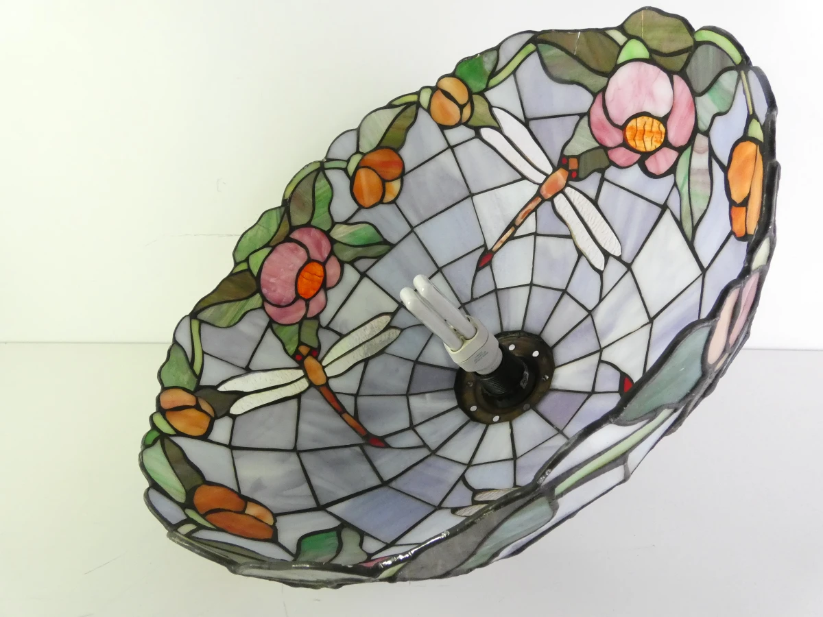 Grote Tiffany-stijl Hanglamp – Lucide Belgisch Design – Ø 43 cm - foto 12
