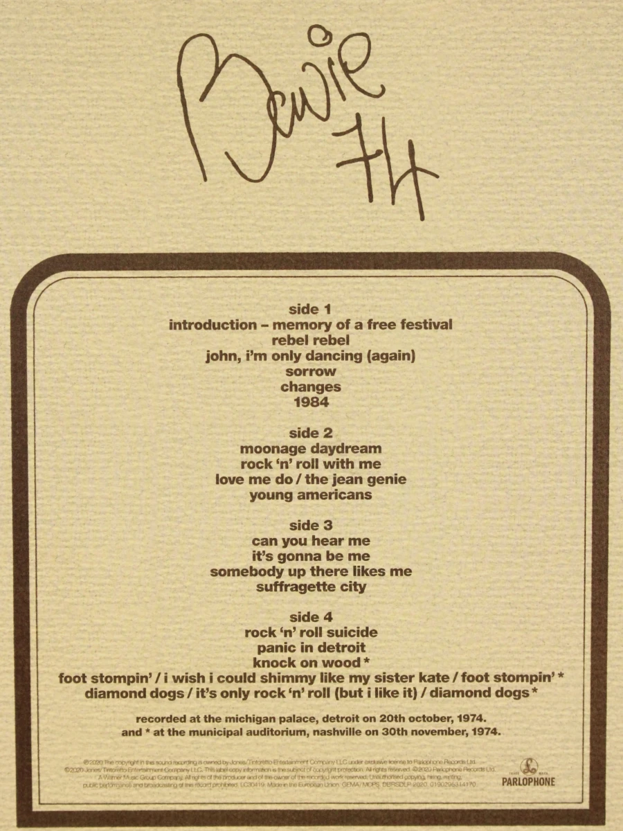 2-LP David Bowie - I'm Only Dancing (The Soul Tour 74) - foto 3