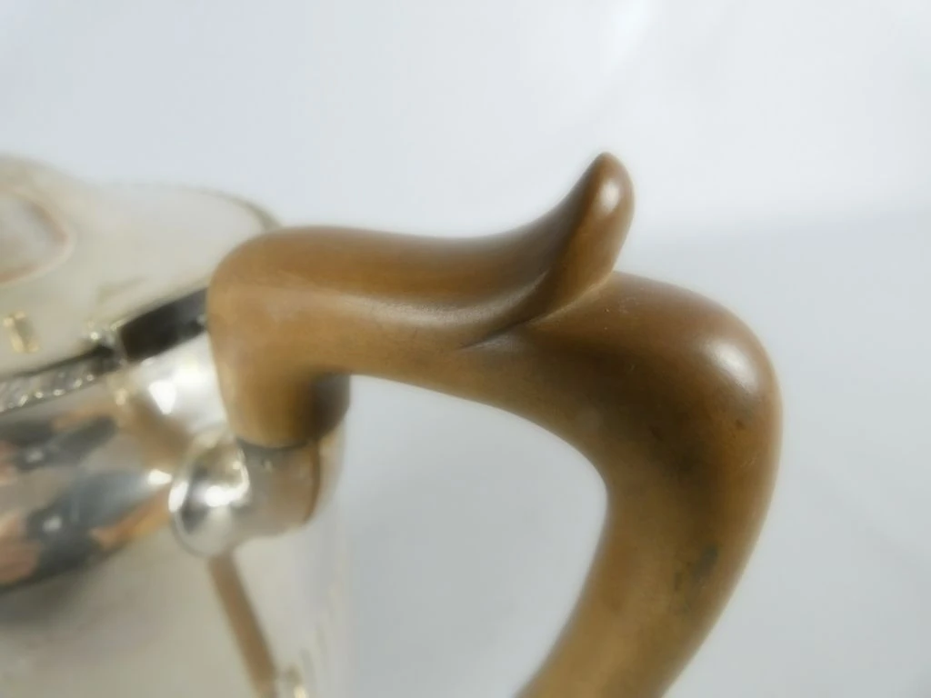 Verzilverde koffiekan met kunststof handvat - foto 8