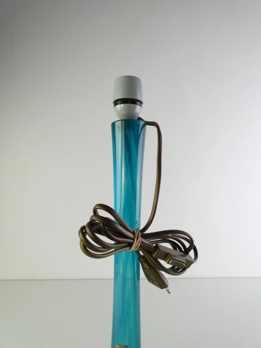 Blauwe glazen tafellamp Cristal Daum - foto 2