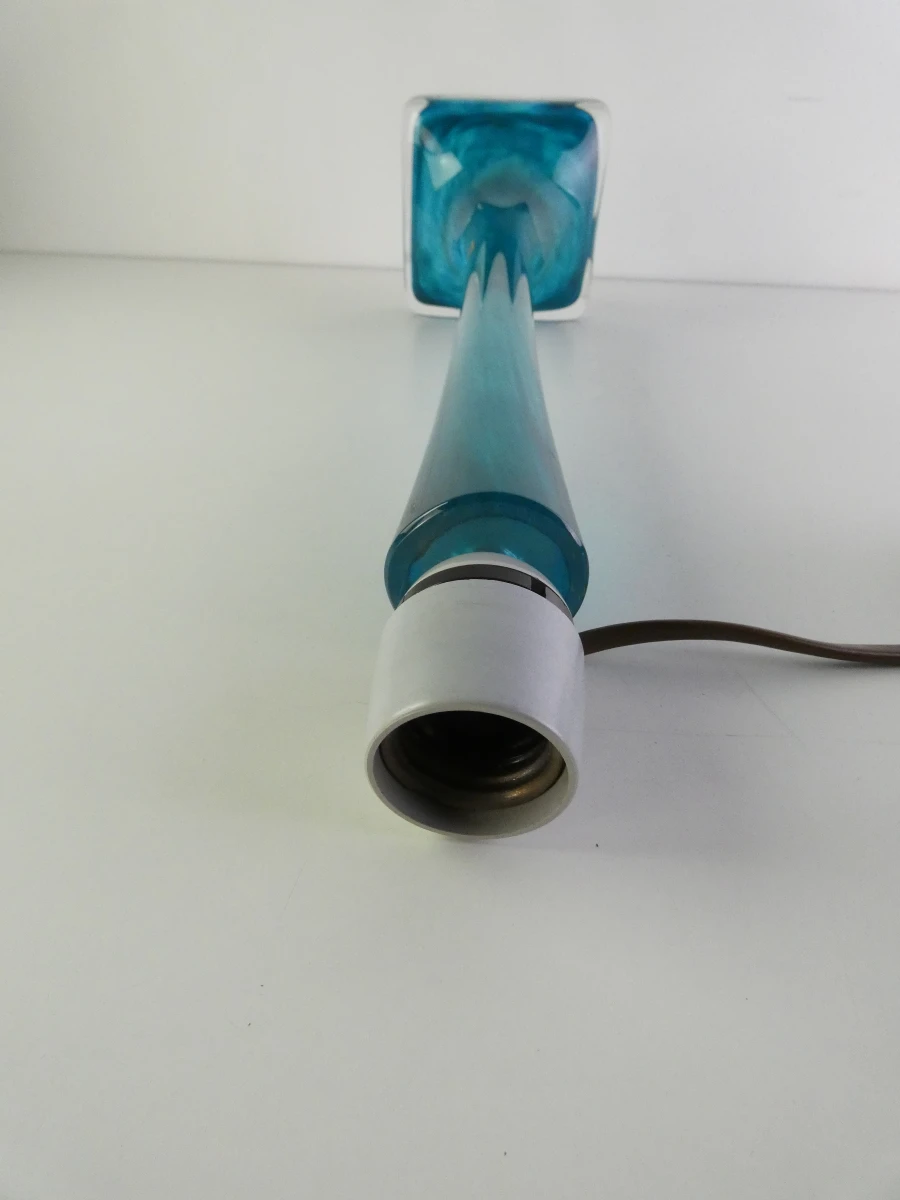 Blauwe glazen tafellamp Cristal Daum - foto 4