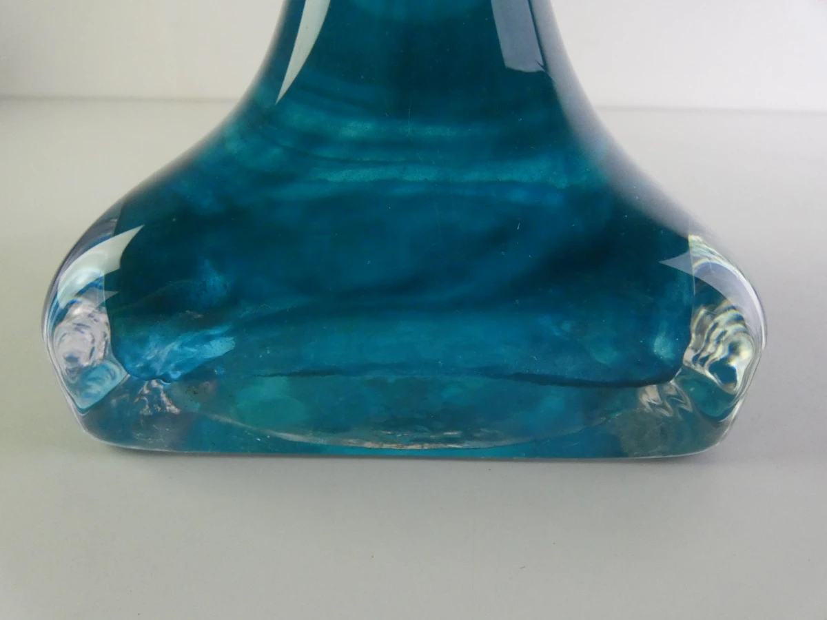 Blauwe glazen tafellamp Cristal Daum - foto 8