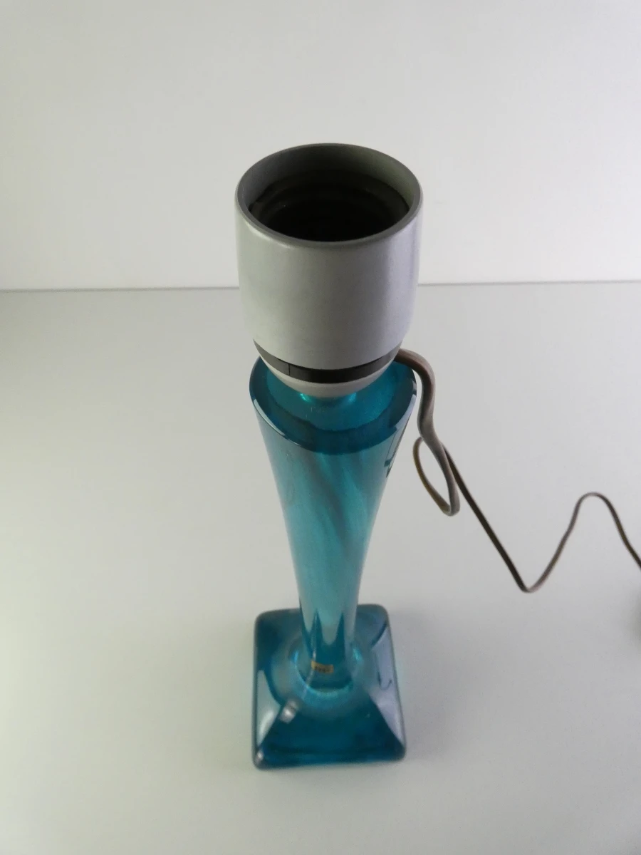 Blauwe glazen tafellamp Cristal Daum - foto 9