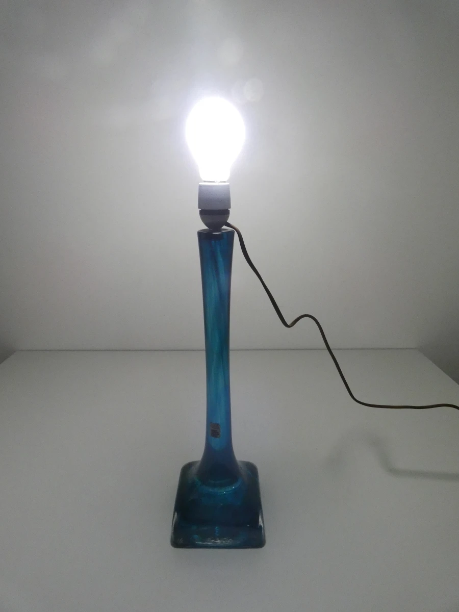 Blauwe glazen tafellamp Cristal Daum - foto 11