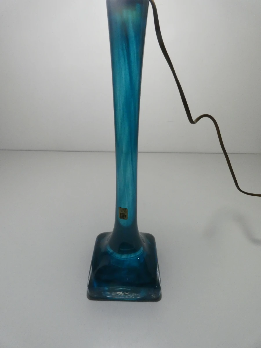 Blauwe glazen tafellamp Cristal Daum - foto 13