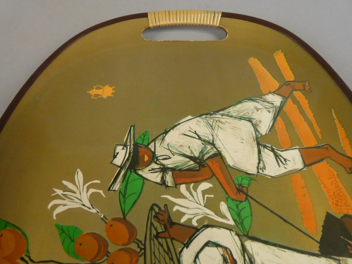 Vintage dienblad met koffiepluk-afbeelding - foto 5