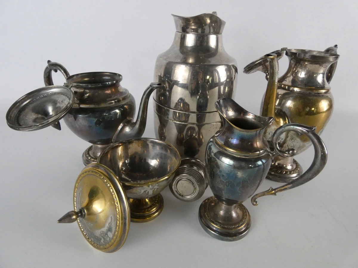 Vintage verzilverd koffie- en theeservies, 5-delig - foto 2
