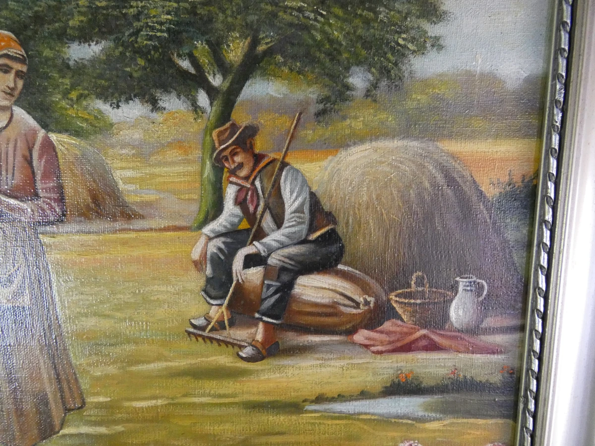 Set van 2 Klassieke Schilderijen – F. Fobbe – Landelijke Scènes (Olieverf op Doek) - foto 3