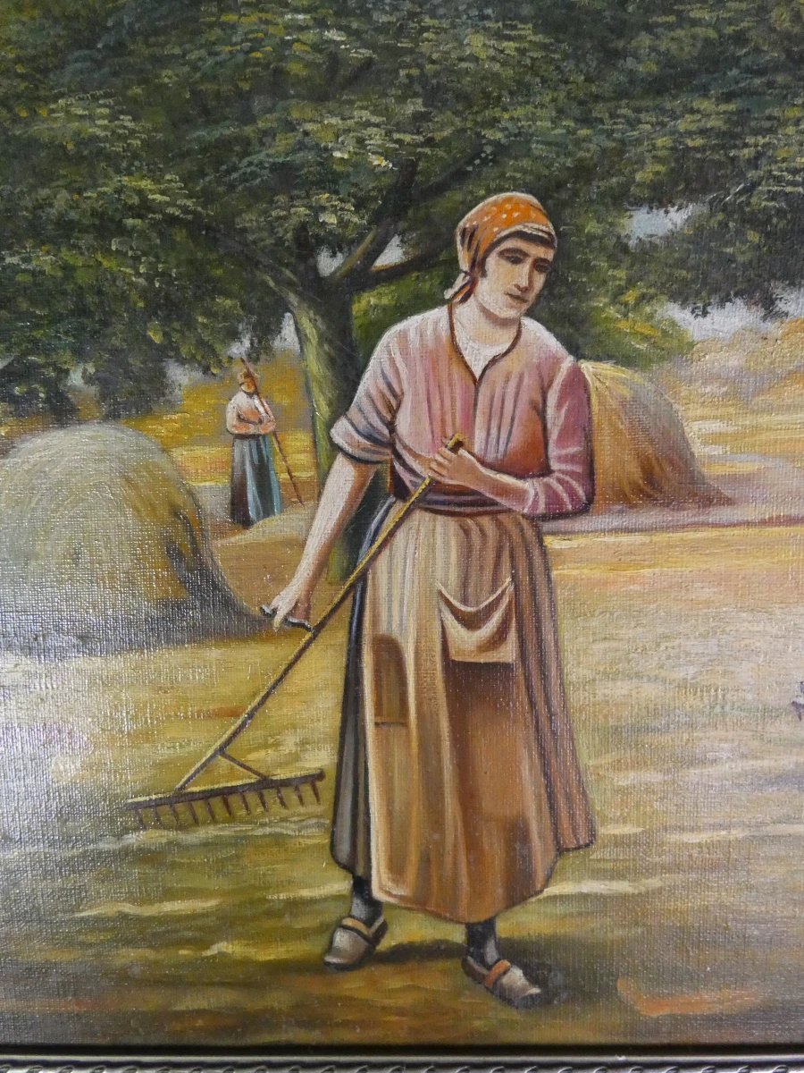 Set van 2 Klassieke Schilderijen – F. Fobbe – Landelijke Scènes (Olieverf op Doek) - foto 4