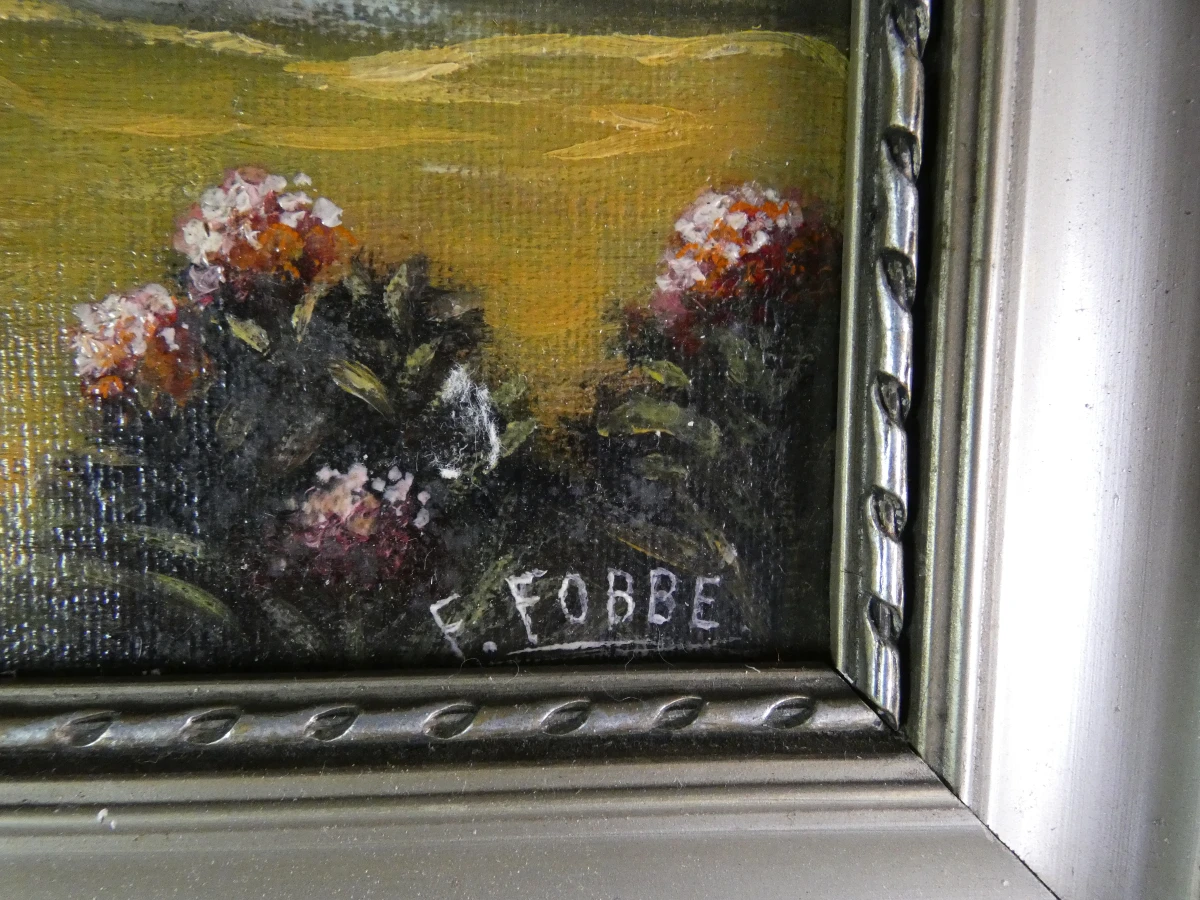 Set van 2 Klassieke Schilderijen – F. Fobbe – Landelijke Scènes (Olieverf op Doek) - foto 5