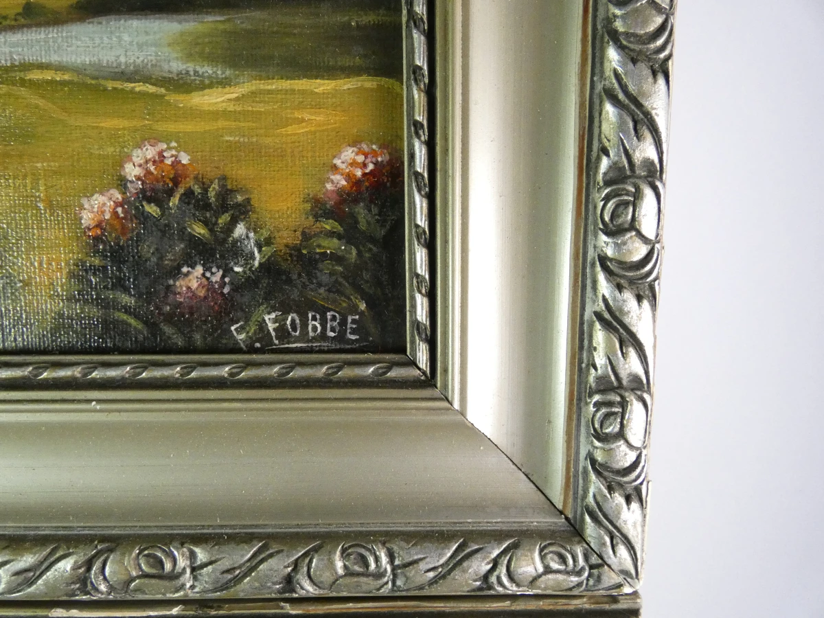 Set van 2 Klassieke Schilderijen – F. Fobbe – Landelijke Scènes (Olieverf op Doek) - foto 7