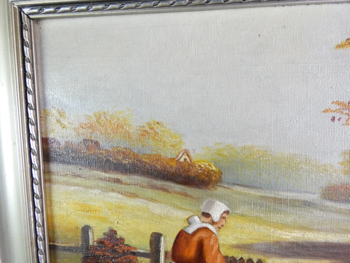 Set van 2 Klassieke Schilderijen – F. Fobbe – Landelijke Scènes (Olieverf op Doek) - foto 12