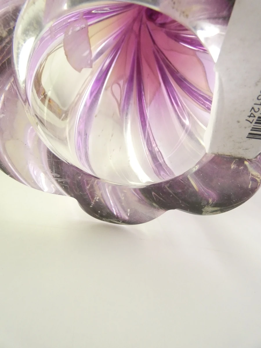 Decoratieve tafellamp met paarse glazen voet – Val Saint-Lambert - foto 6