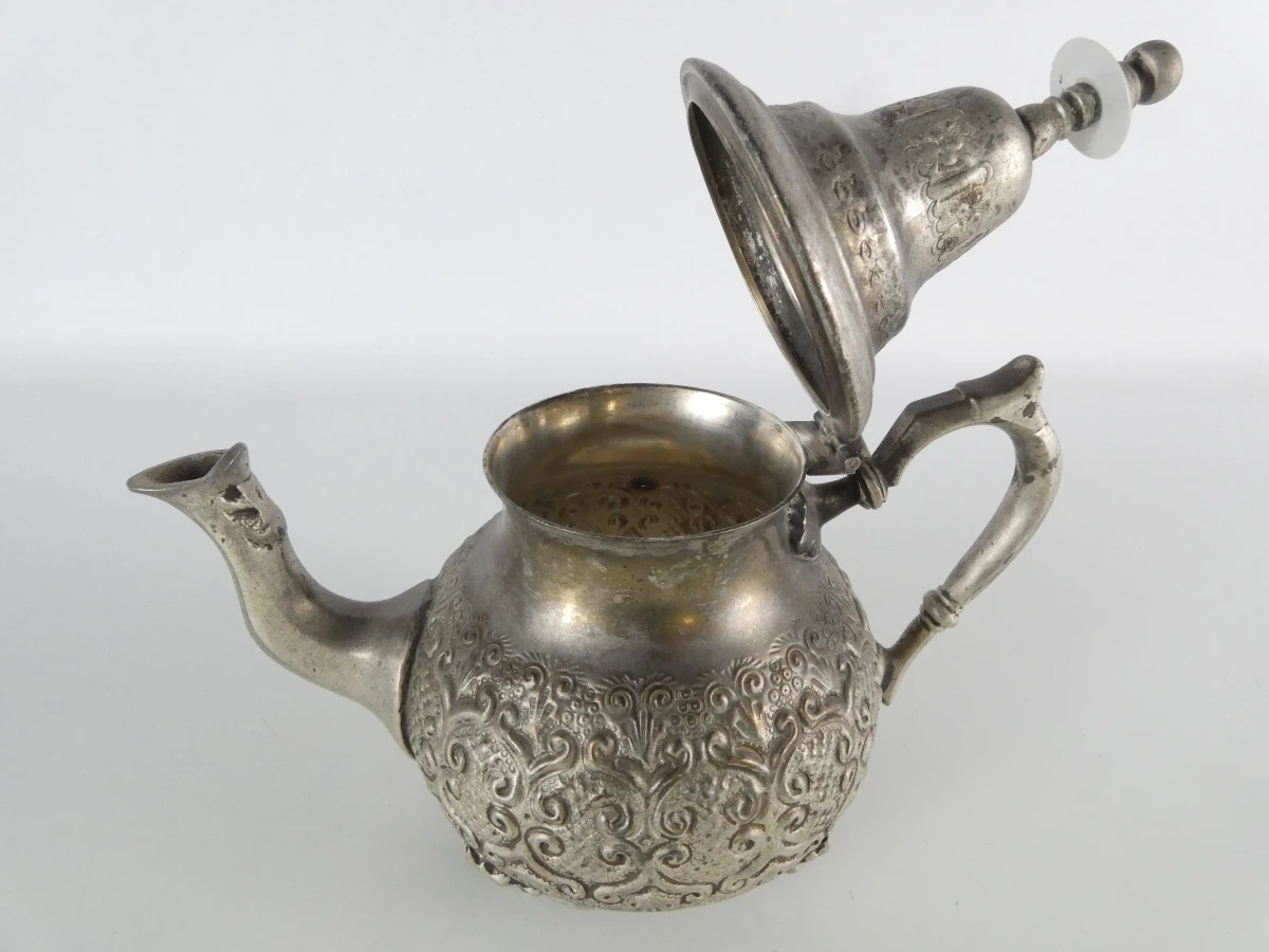 Vintage Marokkaanse verzilverde theepot - foto 13