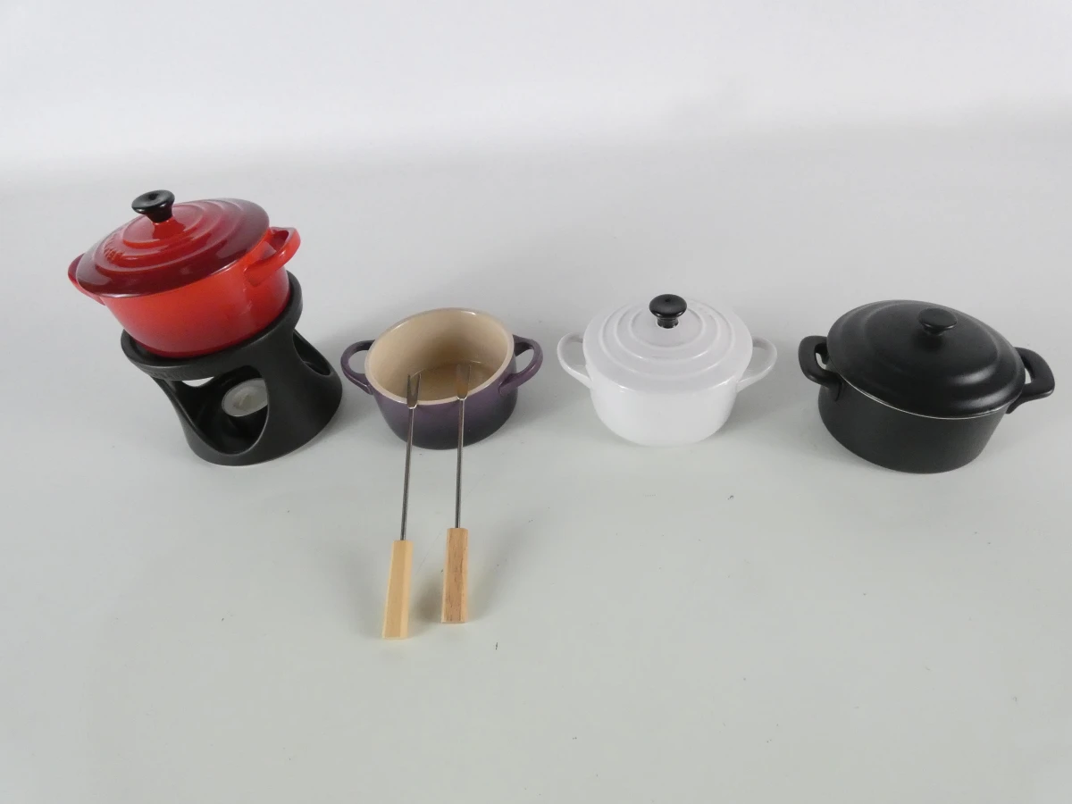 Le Creuset mini cocotte fondue set met 3 mini stoofpannetjes - foto 2