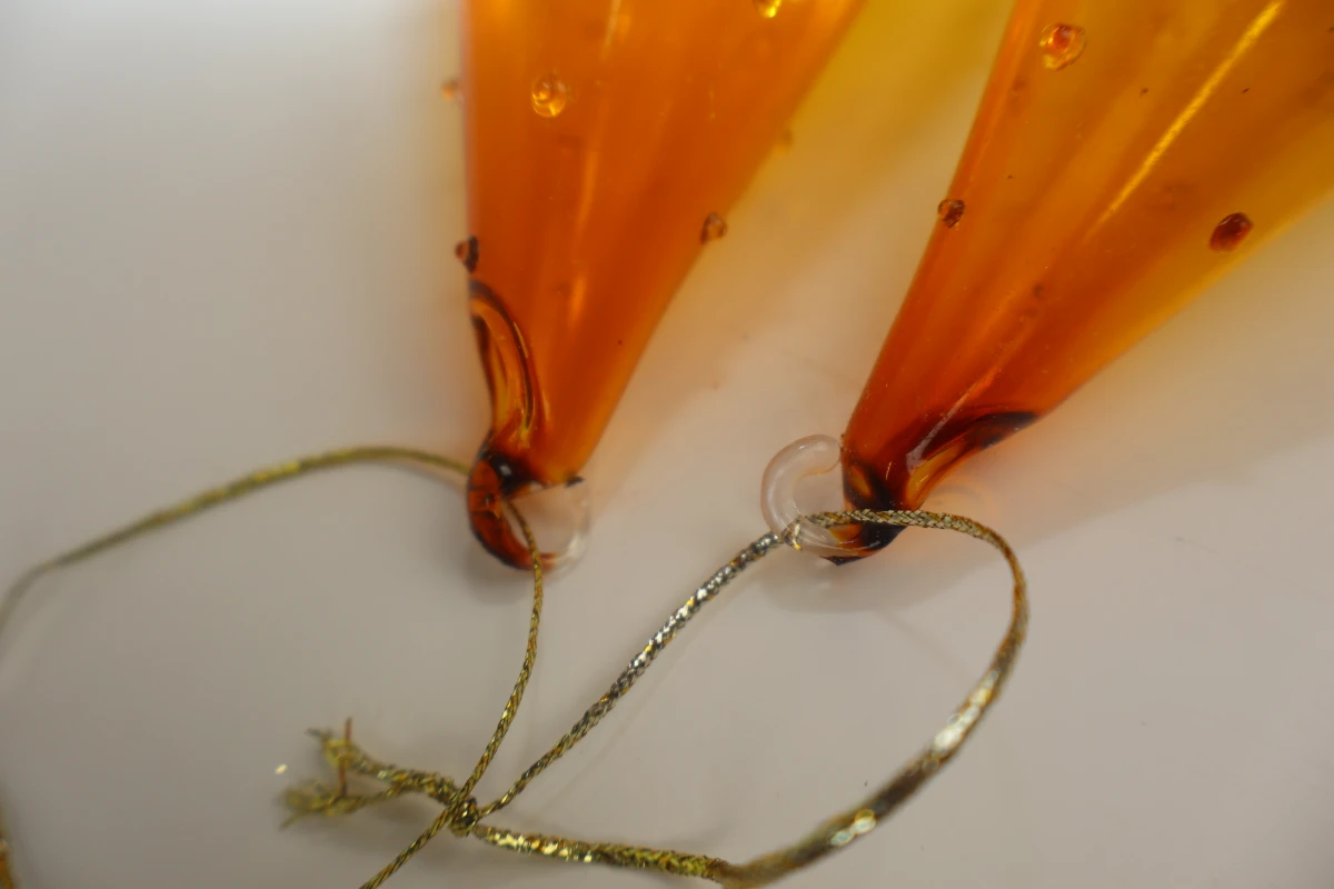 Glazen kerstornamenten (amber- en oranjetinten) - foto 7