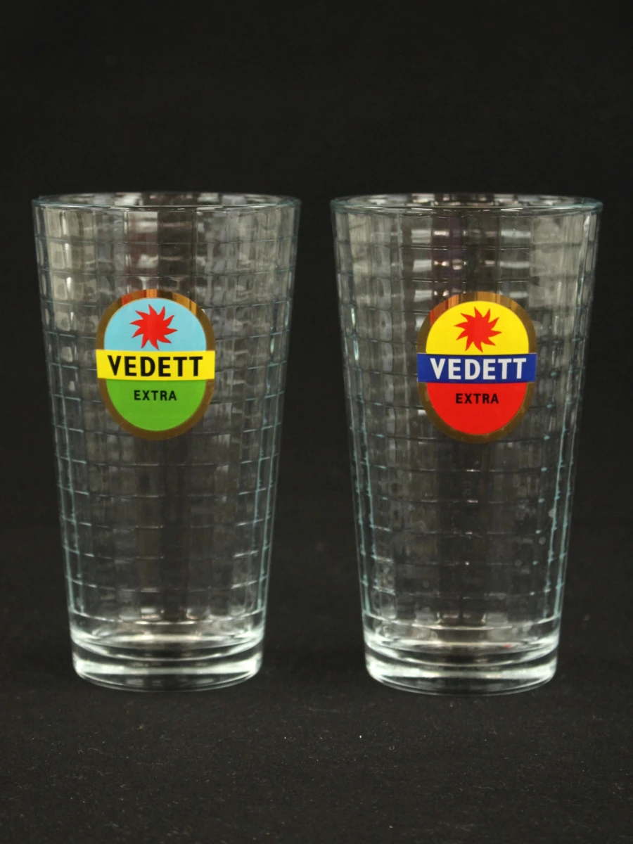Partij vintage bierglazen – Vedett Extra & Duvel – 12 stuks - foto 3